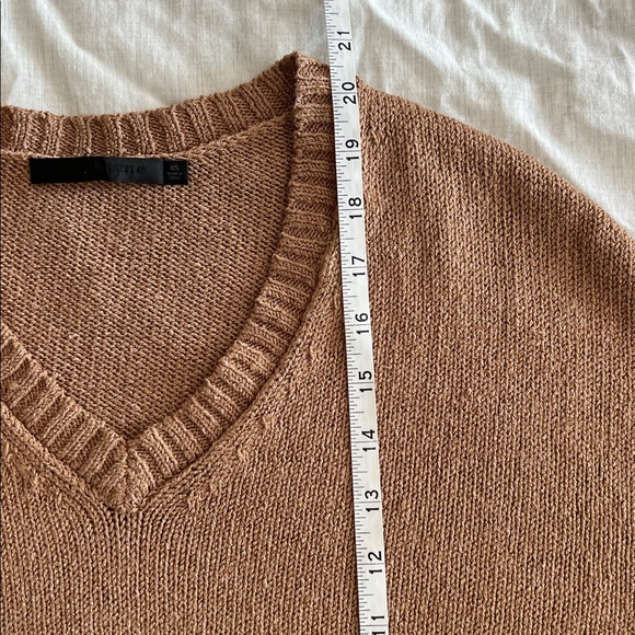 Jenni Kayne Oversized Sweater Cotton Linen Slouchy V Neck Sz XS - Picture 8 of 9